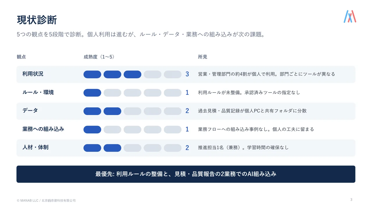 成果物示例：现状诊断